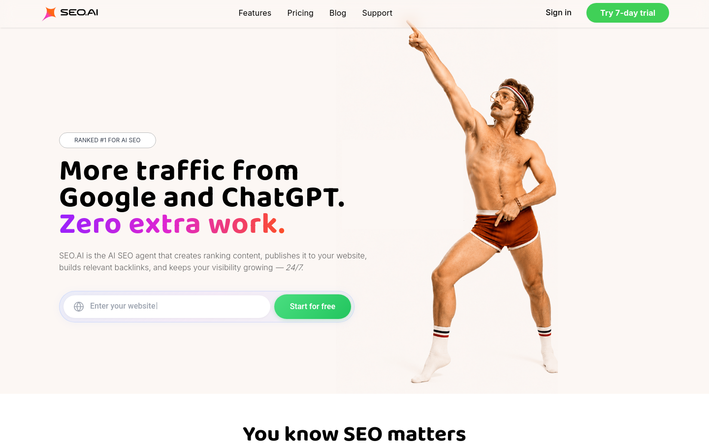 SEO.AI agent homepage