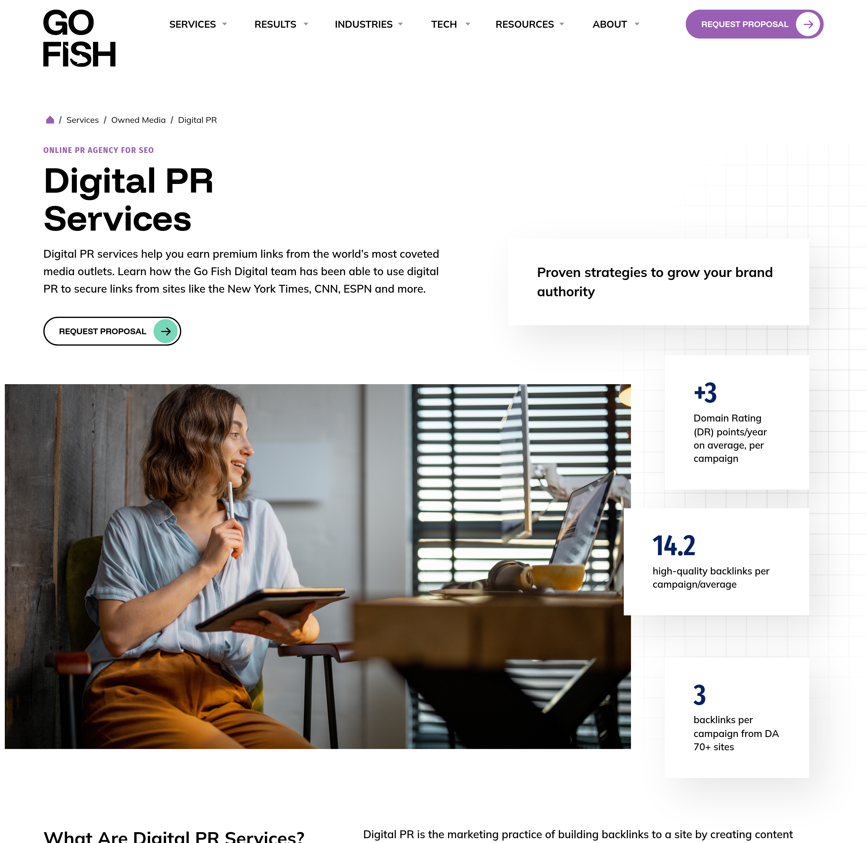 Go Fish Digital PR stats