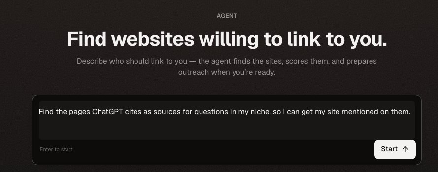 AI Agent prompt asking to find pages ChatGPT cites as sources