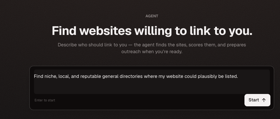AI Agent prompt asking to find niche, local, and reputable directories