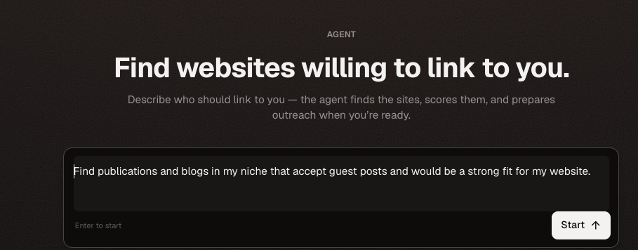 AI Agent prompt asking to find publications that accept guest posts